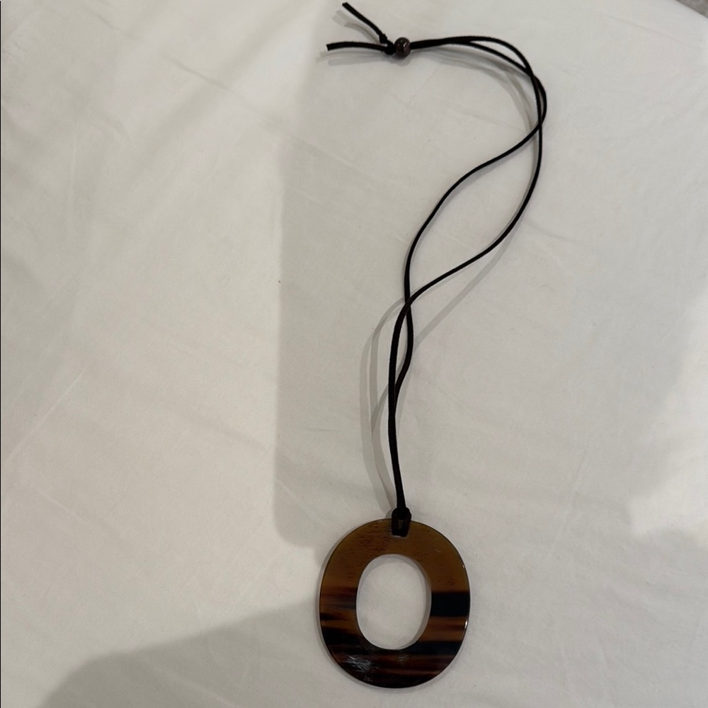 Black and Brown Oval Pendant Necklace - Women Jewelry